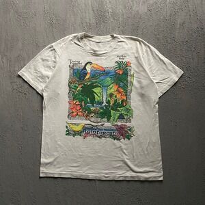 Vintage Rainforest Toucan Graphic T Shirt Mens XL Grey 90s Toucan Belize